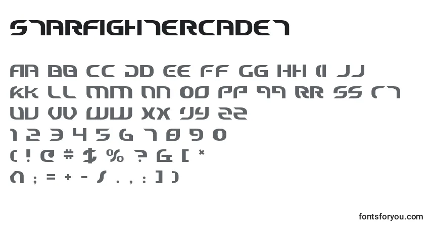 A fonte StarfighterCadet – alfabeto, números, caracteres especiais