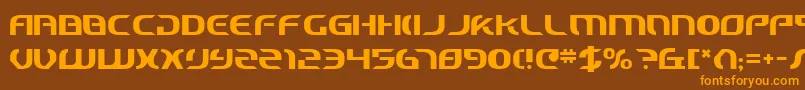 StarfighterCadet Font – Orange Fonts on Brown Background