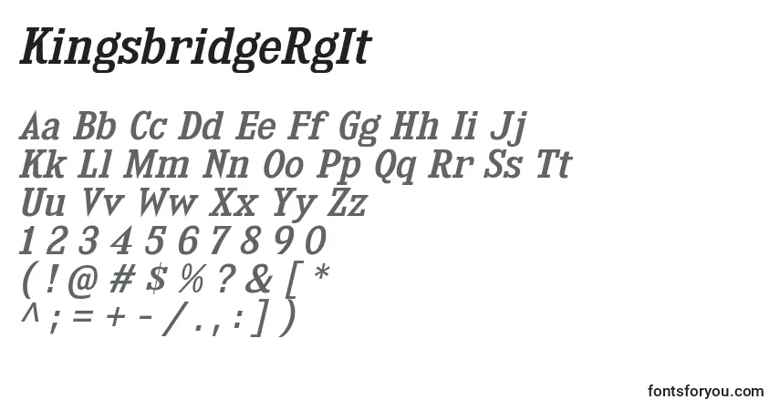 KingsbridgeRgIt-fontti – aakkoset, numerot, erikoismerkit