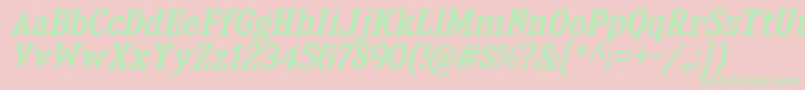 KingsbridgeRgIt Font – Green Fonts on Pink Background