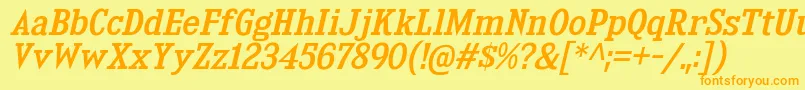 KingsbridgeRgIt Font – Orange Fonts on Yellow Background