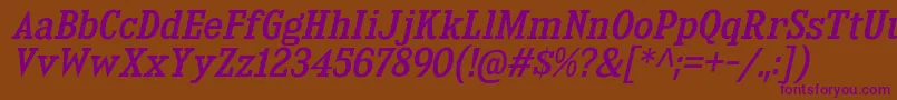 KingsbridgeRgIt Font – Purple Fonts on Brown Background