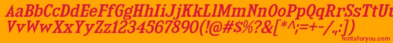 KingsbridgeRgIt Font – Red Fonts on Orange Background