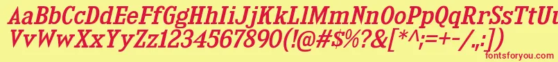 KingsbridgeRgIt Font – Red Fonts on Yellow Background