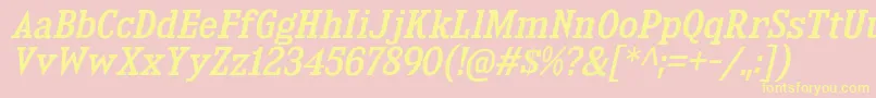 KingsbridgeRgIt Font – Yellow Fonts on Pink Background