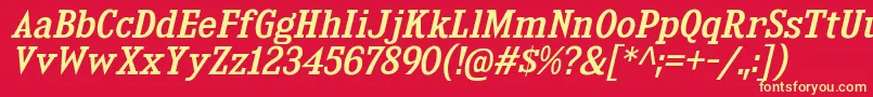 KingsbridgeRgIt Font – Yellow Fonts on Red Background