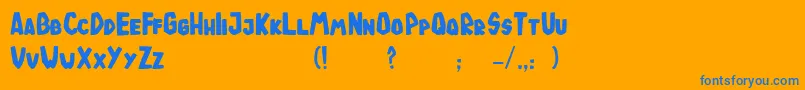 TodeJaOigus Font – Blue Fonts on Orange Background