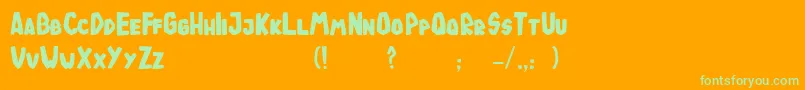 TodeJaOigus Font – Green Fonts on Orange Background