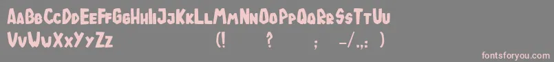 フォントTodeJaOigus – 灰色の背景にピンクのフォント