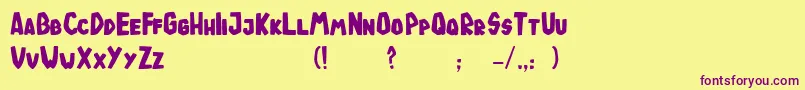 TodeJaOigus Font – Purple Fonts on Yellow Background
