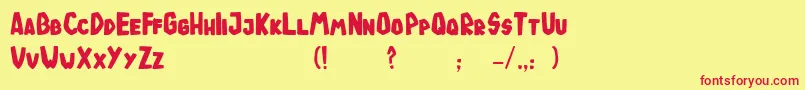 TodeJaOigus Font – Red Fonts on Yellow Background