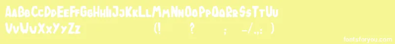 フォントTodeJaOigus – 黄色い背景に白い文字