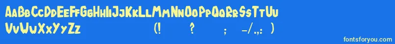TodeJaOigus Font – Yellow Fonts on Blue Background