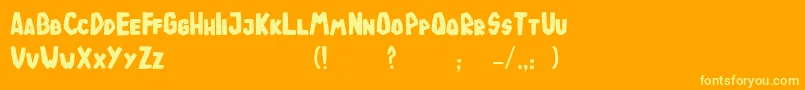 フォントTodeJaOigus – オレンジの背景に黄色の文字