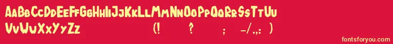 TodeJaOigus Font – Yellow Fonts on Red Background