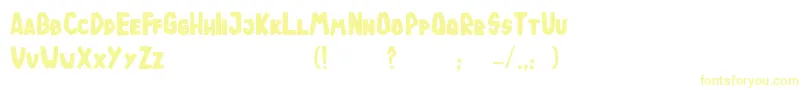フォントTodeJaOigus – 白い背景に黄色の文字