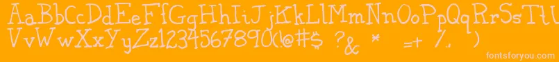 Koorear Font – Pink Fonts on Orange Background