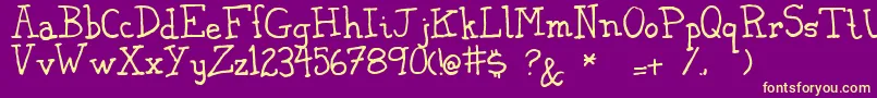 Koorear Font – Yellow Fonts on Purple Background