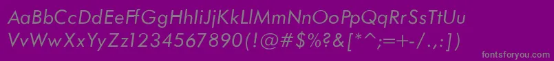 FuturaBookNormalItalic Font – Gray Fonts on Purple Background