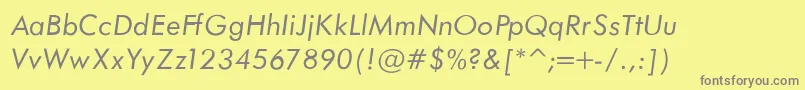 FuturaBookNormalItalic Font – Gray Fonts on Yellow Background
