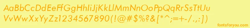 FuturaBookNormalItalic Font – Orange Fonts on Yellow Background