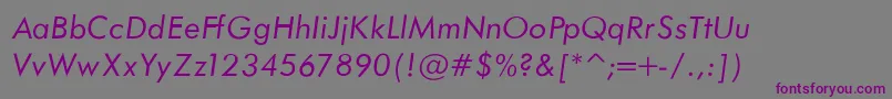 Шрифт FuturaBookNormalItalic – фиолетовые шрифты на сером фоне