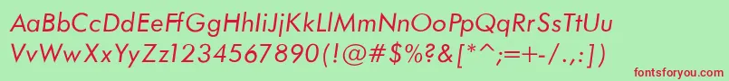 Шрифт FuturaBookNormalItalic – красные шрифты на зелёном фоне