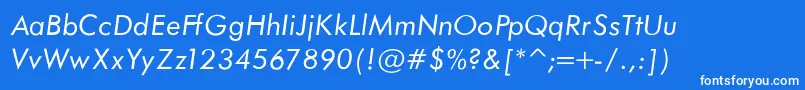 FuturaBookNormalItalic Font – White Fonts on Blue Background