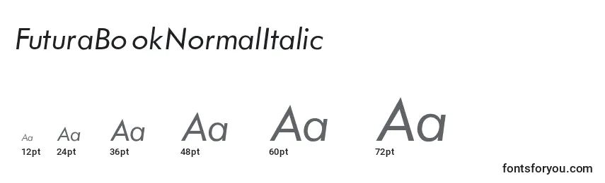 Größen der Schriftart FuturaBookNormalItalic