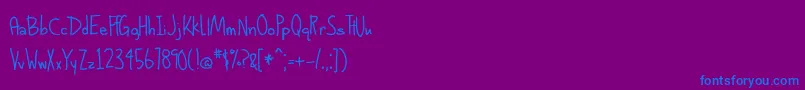フォントBmdAlphabetizedCassetteTapesClassic – 紫色の背景に青い文字