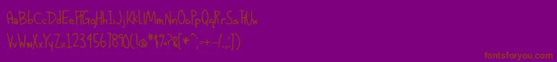 BmdAlphabetizedCassetteTapesClassic-Schriftart – Braune Schriften auf violettem Hintergrund