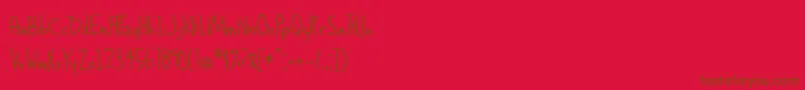 フォントBmdAlphabetizedCassetteTapesClassic – 赤い背景に茶色の文字