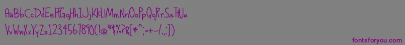 フォントBmdAlphabetizedCassetteTapesClassic – 紫色のフォント、灰色の背景