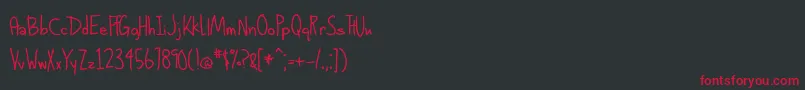 BmdAlphabetizedCassetteTapesClassic Font – Red Fonts on Black Background