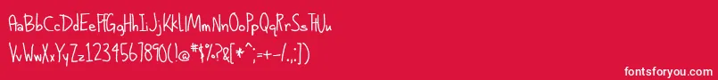 BmdAlphabetizedCassetteTapesClassic Font – White Fonts on Red Background