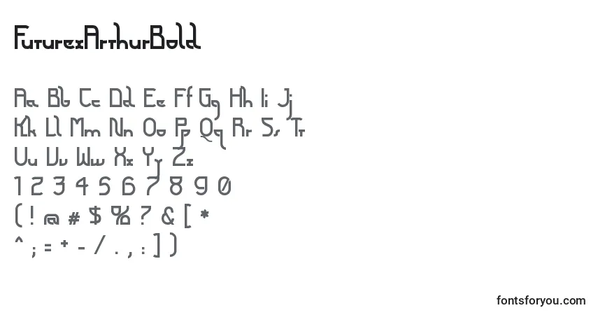 Шрифт FuturexArthurBold – алфавит, цифры, специальные символы