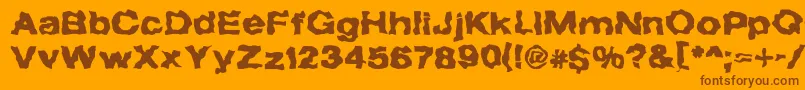 TheForbiddenFontOfDeath Font – Brown Fonts on Orange Background