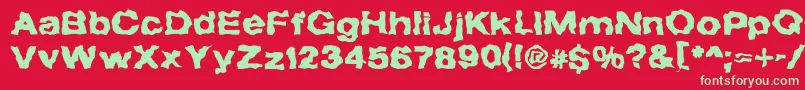 TheForbiddenFontOfDeath Font – Green Fonts on Red Background