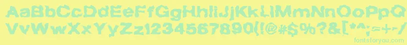 TheForbiddenFontOfDeath Font – Green Fonts on Yellow Background