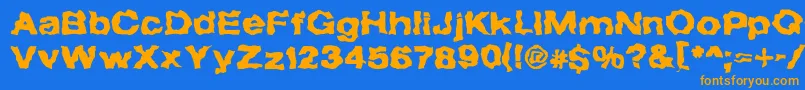 TheForbiddenFontOfDeath Font – Orange Fonts on Blue Background