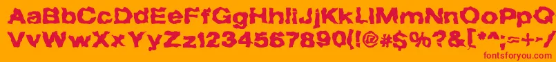 TheForbiddenFontOfDeath Font – Red Fonts on Orange Background