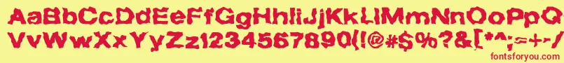 TheForbiddenFontOfDeath Font – Red Fonts on Yellow Background