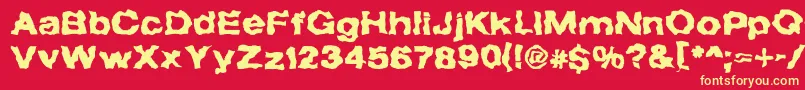 TheForbiddenFontOfDeath Font – Yellow Fonts on Red Background