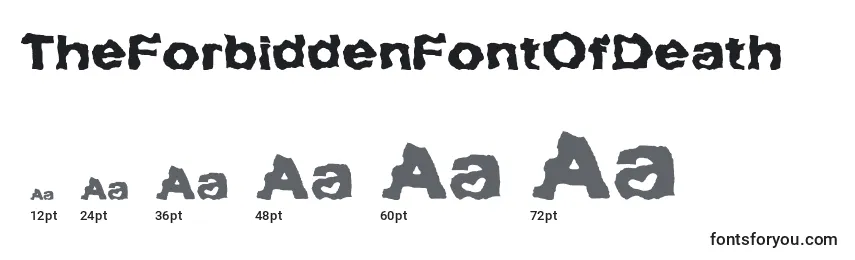 Размеры шрифта TheForbiddenFontOfDeath