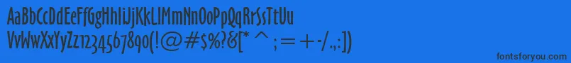 フォントOzHandicraftWin95bt – 黒い文字の青い背景