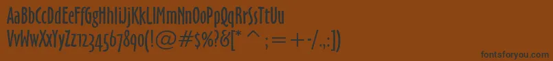 Шрифт OzHandicraftWin95bt – чёрные шрифты на коричневом фоне