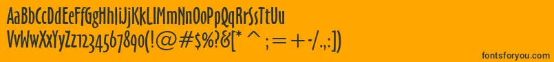 フォントOzHandicraftWin95bt – 黒い文字のオレンジの背景