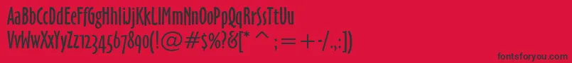 フォントOzHandicraftWin95bt – 赤い背景に黒い文字