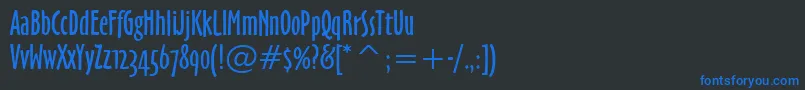 Шрифт OzHandicraftWin95bt – синие шрифты на чёрном фоне