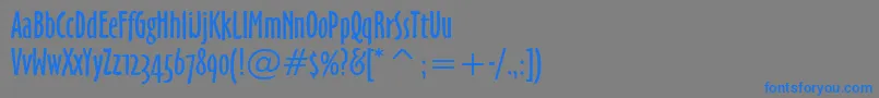 フォントOzHandicraftWin95bt – 灰色の背景に青い文字
